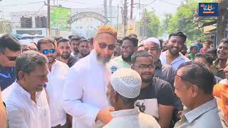 Asaduddin Owaisi holds Door to Door Election Canvassing at Banjari Darwaza Golconda Shia Gally Etc [upl. by Ansev]