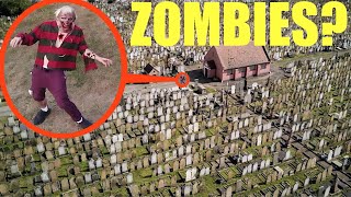 you will not believe what my drone found at this abandoned Zombie apocalypse ghost town graveyard [upl. by Anileda]