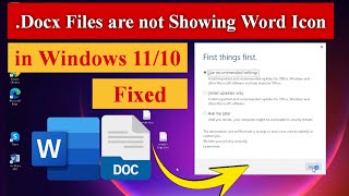 Docx Files are Not Showing Word Icon in Windows 1110 Fixed icon [upl. by Nnaassilem697]