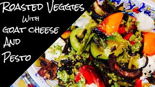 Healthy Low Carb Keto Roasted Vegetables With Homemade Pesto amp Goat Cheese [upl. by Germaine]