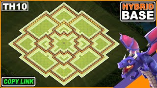 NEW TH10 HYBRIDTROPHY Base 2024  Clash of Clans [upl. by Nollahs54]