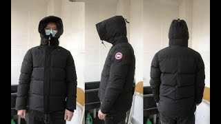 Canada Goose MacMillan Parka Red Label Black Review amp Try On [upl. by Yentrok]