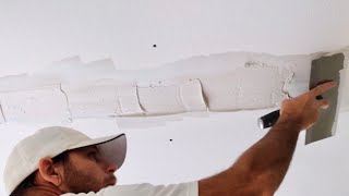 How To Mix And Apply Hot Mud To Ceiling Crack Repairs For DIYers [upl. by Nedrah]