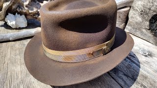 Distressing a handmade felt fedora hat [upl. by Irita530]