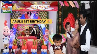 ARULS FIRST BIRTHDAYFILIPINO INDIAN VLOGPINAYININDIA [upl. by Adnahsam]