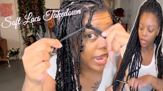 How To Take Down Soft Locs  Easy Guided Tutorial  No damage [upl. by Nylisoj]