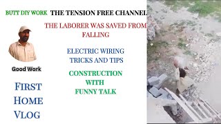 The laborer was saved from fallingconstruction Butt DIY Workhouseconstructionsteps [upl. by Goober]