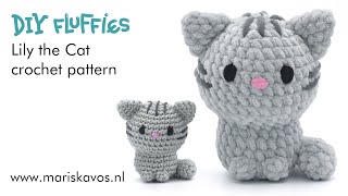 Lily the Cat amigurumi video tutorial  easy free crochet pattern for beginners  English [upl. by Llemar658]