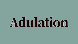 Adulation Meaning and Definition [upl. by Enaasiali]