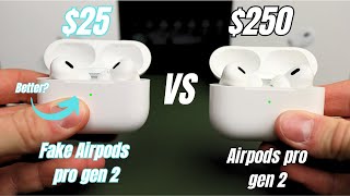 Airpods Pro gen 2 Vs Fake  Clone Better than Real [upl. by Anauqahs]