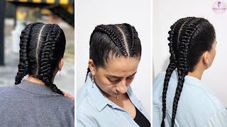 Boxer Braids 🥊 Trenzas Boxeadoras con Nudos braids hairstyle [upl. by Ettelimay]