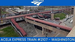 Amtrak Acela Express Train 2107 to Washington Announcements at Metropark [upl. by Aremat]