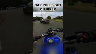 Car Pulls Out on Motorcycle NEAR CRASH bikelife motorcycle motovlog yamaha crash mt09 [upl. by Kiley]