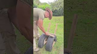 Garden Chair 🪚♻️🤠chair pallet tire reuse recycle build homemade idea relax garden [upl. by Anawit]