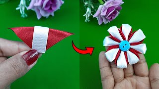 Ribbon Flowers  How to Make Ribbon Flowers  Amazing Satin Ribbon Flower Hacks [upl. by Waterer]