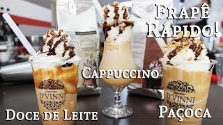 Frapê Fácil   Como Fazer Frapê Cappuccino Paçoca e Doce de Leite [upl. by Mehcanem418]