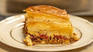 Kreatopita Greek Beef amp Phyllo Pie [upl. by Nattirb]