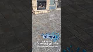 Paver patio power wash sand amp seal Powell Ohio [upl. by Solotsopa550]