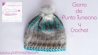 Gorro a Crochet Tunecino y Crochet Tus Dos Técnicas de Tejido Preferidas en una Sola Prenda [upl. by Enelhtak]