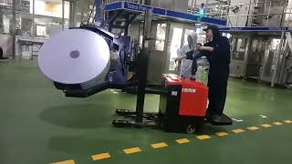 Huize Lift Machines Onsite Tetra Pak Reel Battery Lifter and Rotator 2023 [upl. by Wight]