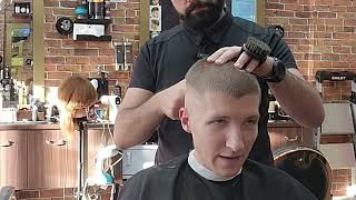 💈 ASMR BARBER Buzz cut transformation in actual time buzz cut men head shave barber shave 👌✂️🔥 [upl. by Bibbye464]