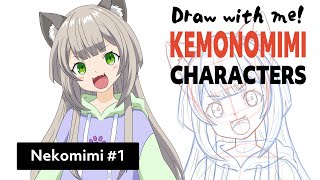 KemonoMimi 1  How to Draw MangaAnime Character With Cat Ears  Nekomimi  Step by Step Tutorial [upl. by Trumaine]