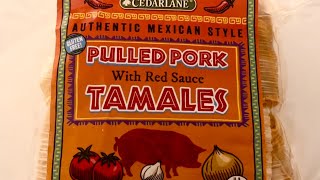 Trader Joe’s Tamales Review  Cedarlane Pulled Pork With Red Sauce Tamales [upl. by Yrrehc]