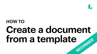 Create a document from a template Beginner [upl. by Lamraj]