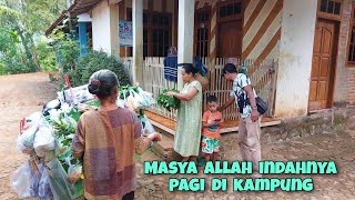 Belanja sayur di pagi hari  nyaman amp damai tinggal di desa pegunungan [upl. by Granese]