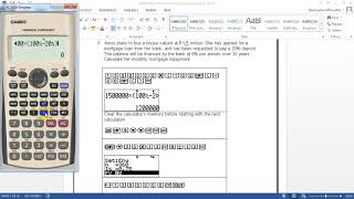 CASIO Financial Calculator Worksheet Q3  Mortgage Repayment [upl. by Ahsikel]