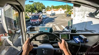 POV truck Driving Volvo fh13 500 Narrow Roads in North France [upl. by Yentroc]