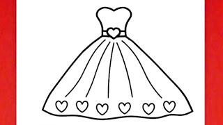 dessin facile  comment dessiner une robe de mariée facile  dessin kawaii  dessins facile [upl. by Pinchas]