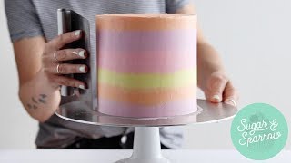 How To Create Striped Buttercream Cakes [upl. by Oicaroh]