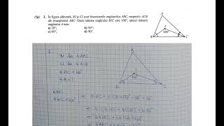 In figura alaturata BI si CI sunt bisectoarele unghiurile ABC respectiv ACB ale triunghiului ABC [upl. by Becky179]