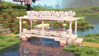 Minecraft How to Build a Cherry Blossom Bridge  Tutorial [upl. by Ynnaffit]