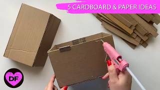 5 Easy DIY Cardboard and Paper Chests Creative Storage Ideas [upl. by Daza601]