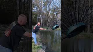 Building A 1 Acre Pond adding Pond King Structure pondking ponds shorts [upl. by Yanej]