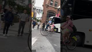 Riding A PennyFarthing High Wheel Bike In Critical Mass Chicago [upl. by Laddie]