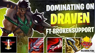 Dominating On Draven With BrokenSupport  Wild Rift HellsDevil Plus Gameplay [upl. by Anelem290]