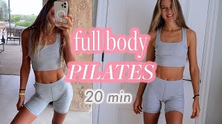 20 MIN FULL BODY PILATES WORKOUT  LONG LEAN BODY WORKOUT no equipment at home workout abs [upl. by Priestley]