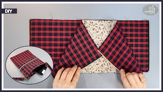 DIY A simple way to make zipper pockets on both sides of a bag  crossbody bag [upl. by Annodal]