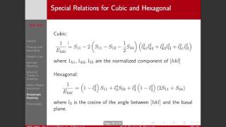 Lecture 3 Part 5 Anisotropic Elasticity [upl. by Annauqal342]