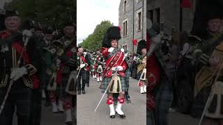 Scotland the Brave as Drum Major Esson leads the Pipe Bands to Tomintoul Highland Games shorts [upl. by Akeimahs724]