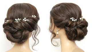 Easy Twisted Updo Bridal Hairstyle For Long And Medium Hair [upl. by Suhail]