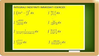 integrali indefiniti immediati esercizi [upl. by Puklich]