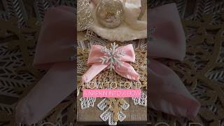 How to fold a napkin into the cutest bow for your holiday table [upl. by Marbut]