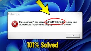 D3DCOMPILER47dll is Missing  Not Found in Windows 111087  How To Fix Error D3DCompiler 47 dll [upl. by Farny]