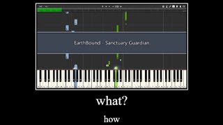 EarthBound  Sanctuary Guardian Theme Piano Tutorial Synthesia [upl. by Nanon]