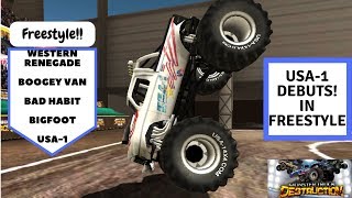 Monster Truck Destruction USA1 Debuts For Freestlye Season 1 Episode 8 [upl. by Barkley369]