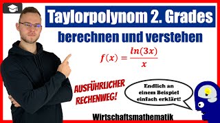 Taylorpolynom 2 Grades berechnen Beispiel ausführlich erklärt [upl. by Olav]